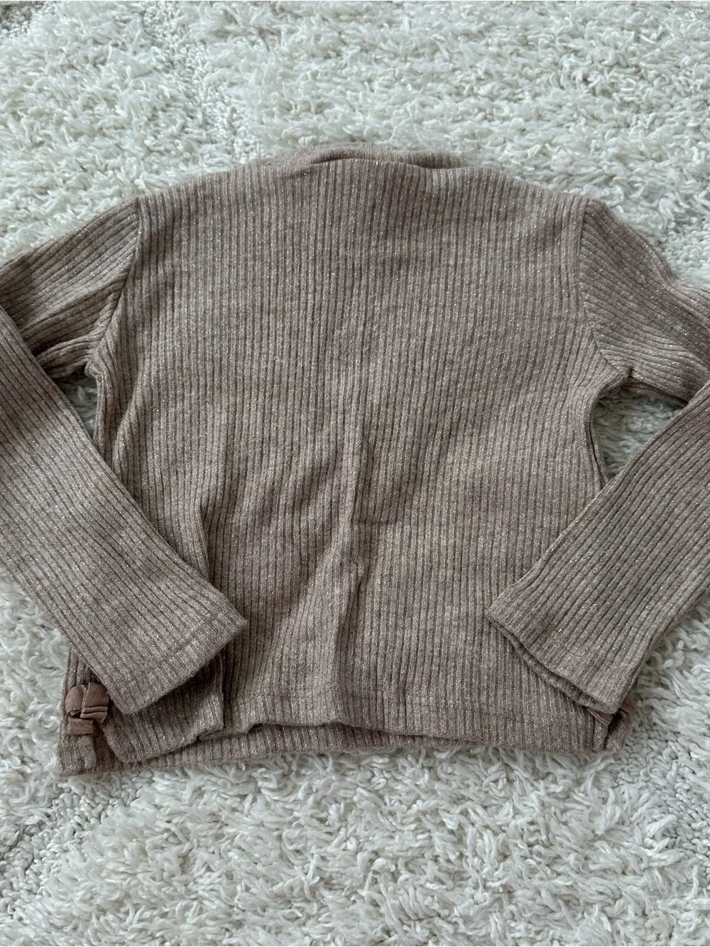 Zara Brown Ribbed Sparkle Set